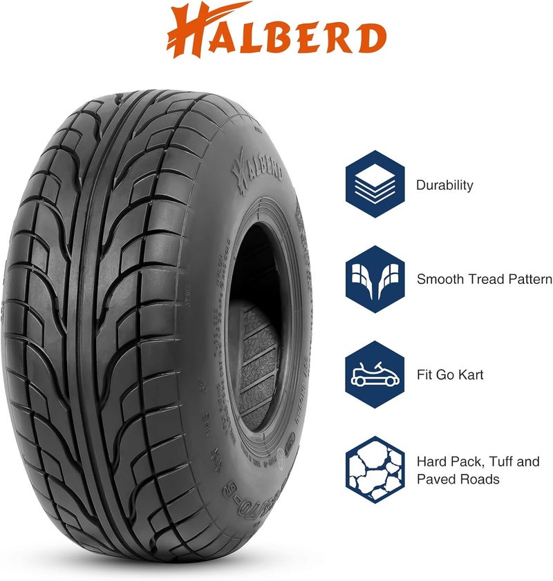 HALBERD 145/70-6 إطارات كارت الشارع للدراجات الصغيرة ATV، 4 PR 145 70-6 إطارات الطرق الوعرة، بدون أنبوب، عبوة من 2، P349 - Image 3